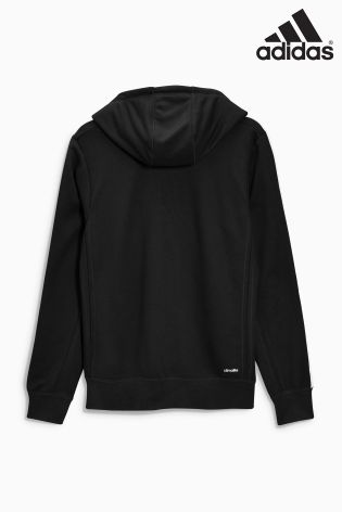 adidas Black/White 3 Stripe Essential Hoody